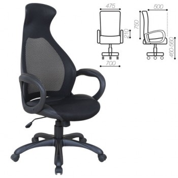 Кресло офисное BRABIX Genesis EX-517 (черное) в Октябрьском - oktyabrskij.mebel54.com | фото
